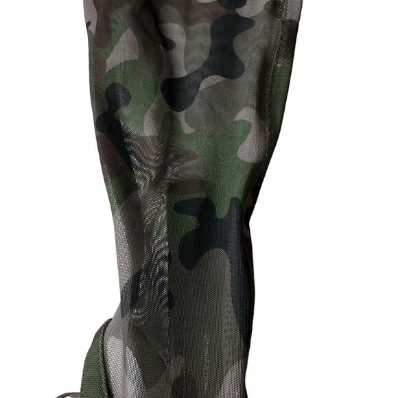 Steve Madden Boots Beverley Camouflage Mesh Green Over Knee Boot Women's Size 6 - Picture 7 of 11